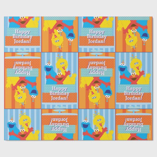 Sesame Pals Birthday Pattern Geschenkpapier (Flach)