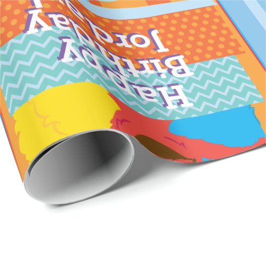 Sesame Pals Birthday Pattern Geschenkpapier (Rolleneckpunkt)