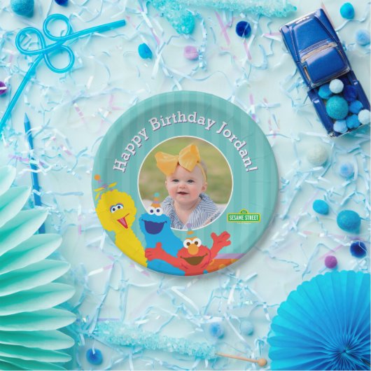 Sesame Pals Birthday Pattern Pappteller (Party)