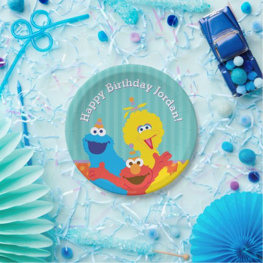 Sesame Pals Birthday Pattern Pappteller (Party)