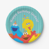 Sesame Pals Birthday Pattern Pappteller (Vorderseite)
