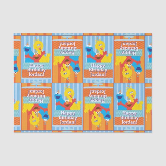 Sesame Pals Birthday Pattern Seidenpapier (Vorderseite)