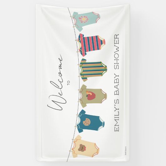 Sesame Pals Bodysuits Baby Dusche Empfang Banner (Vertikal)