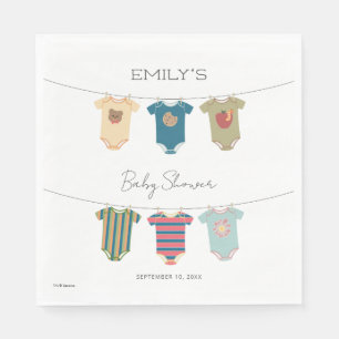 Sesame Pals Bodysuits Baby Shower Serviette