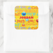 Sesame Pals Celebration Pattern Quadratischer Aufkleber (Tasche)