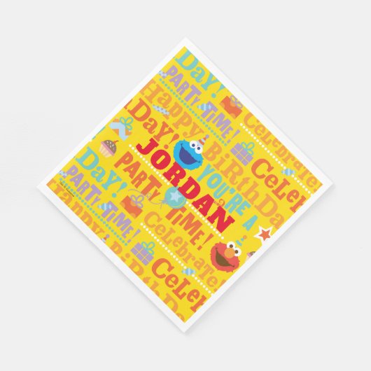 Sesame Pals Celebration Pattern Serviette (Ecke)