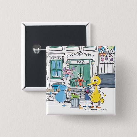 Sesame Pals Doodley Graphic Button (Vorne & Hinten)