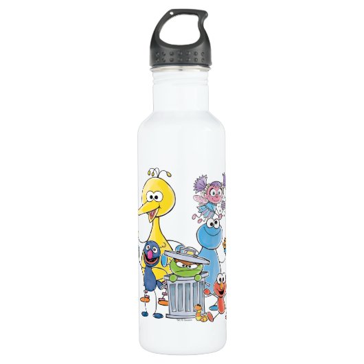 Sesame Pals Doodley Graphic Edelstahlflasche (Vorderseite)