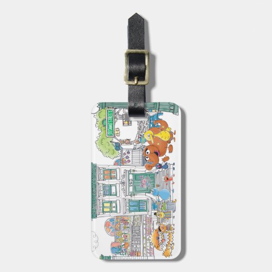 Sesame Pals Doodley Graphic Gepäckanhänger (Vorderseite vertikal)