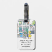 Sesame Pals Doodley Graphic Gepäckanhänger (Rückseite vertikal)