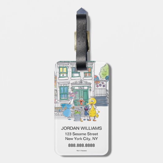 Sesame Pals Doodley Graphic Gepäckanhänger (Rückseite vertikal)