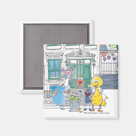 Sesame Pals Doodley Graphic Magnet (Vorderseite/Rückseite)