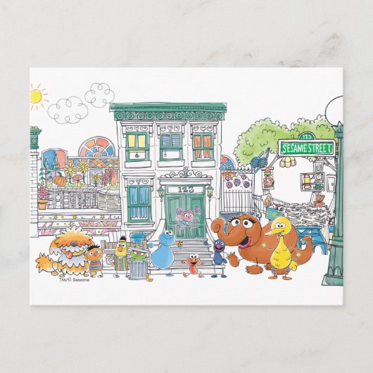 Sesame Pals Doodley Graphic Postkarte (Vorderseite)