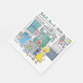 Sesame Pals Doodley Graphic Serviette (Ecke)