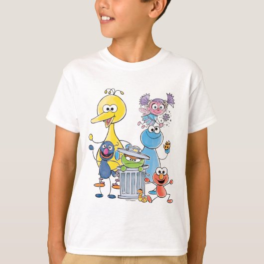 Sesame Pals Doodley Graphic T-Shirt (Vorderseite)