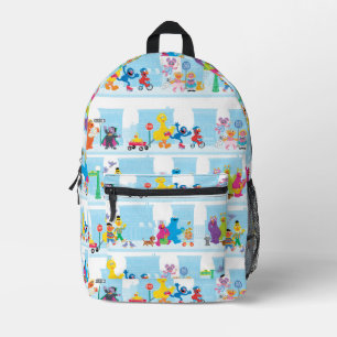 Sesame Pals gehen entlang des Sesame Street Muster Bedruckter Rucksack