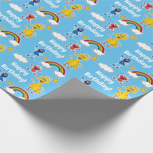 Sesame Pals Rainbow Doodley Pattern Geschenkpapier (Ecke)