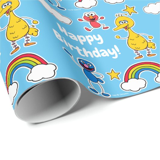 Sesame Pals Rainbow Doodley Pattern Geschenkpapier (Rolleneckpunkt)