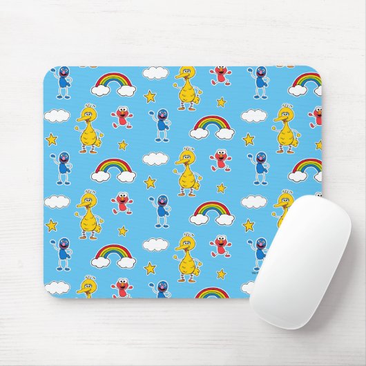 Sesame Pals Rainbow Doodley Pattern Mousepad (Mit Mouse)