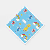 Sesame Pals Rainbow Doodley Pattern Serviette (Ecke)
