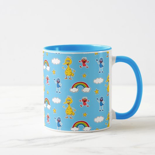 Sesame Pals Rainbow Doodley Pattern Tasse (Rechts)