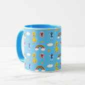 Sesame Pals Rainbow Doodley Pattern Tasse (Vorderseite Links)