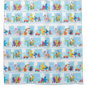 Sesame Pals Spaziergang entlang der Sesamstraße Mu Duschvorhang (Vorderseite)