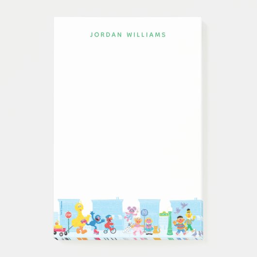 Sesame Pals Spaziergang entlang der Sesamstraße Mu Post-it Klebezettel (Vorderseite)