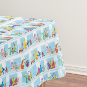 Sesame Pals Spaziergang entlang der Sesamstraße Mu Tischdecke