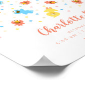 Sesame Pals White Polka Dot Birth Stats Poster (Ecke)