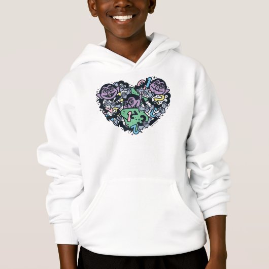 Sesame Sesame | Count von Count Doodle Heart Hoodie (Vorderseite)