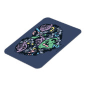 Sesame Sesame | Count von Count Doodle Heart Magnet (Linke Seite)