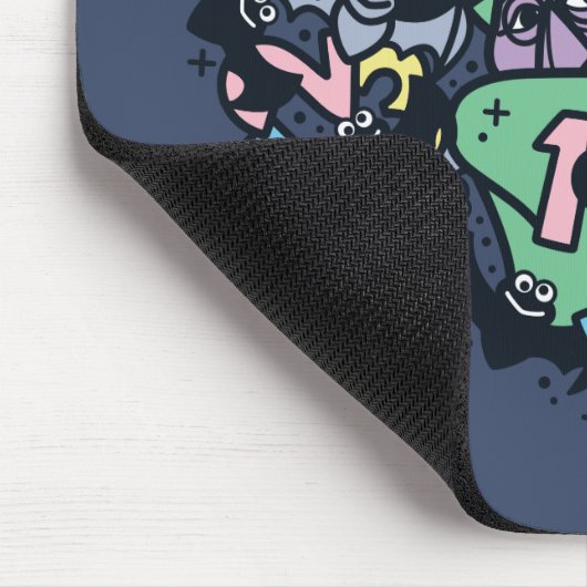 Sesame Sesame | Count von Count Doodle Heart Mousepad (Ecke)