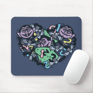 Sesame Sesame Count von Count Doodle Heart Mousepad