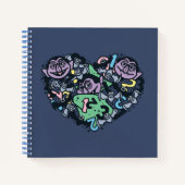 Sesame Sesame | Count von Count Doodle Heart Notizblock (Vorderseite)