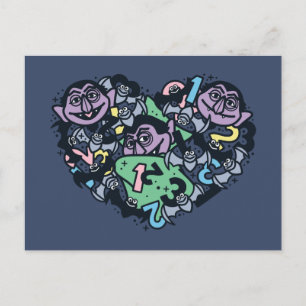 Sesame Sesame Count von Count Doodle Heart Postkarte