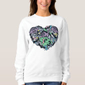 Sesame Sesame | Count von Count Doodle Heart Sweatshirt (Vorderseite)