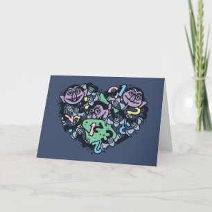 Sesame Sesame   Count von Count Doodle Herz Feiertagskarte