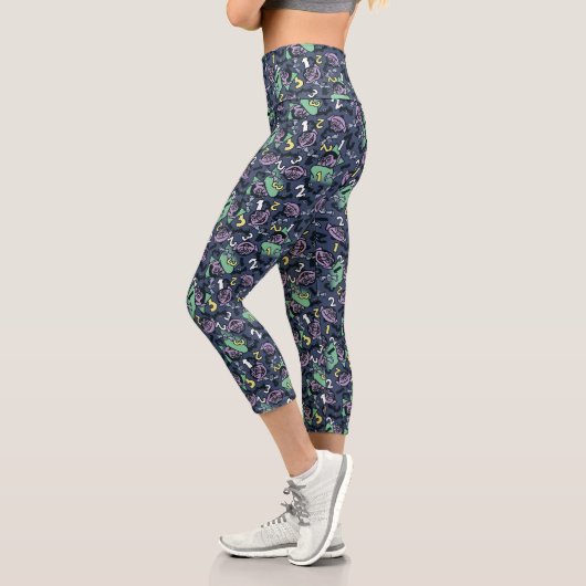 Sesame Sesame | Count von Count Doodle Pattern Capri Leggings (Links)