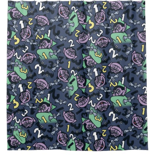 Sesame Sesame | Count von Count Doodle Pattern Duschvorhang (Vorderseite)