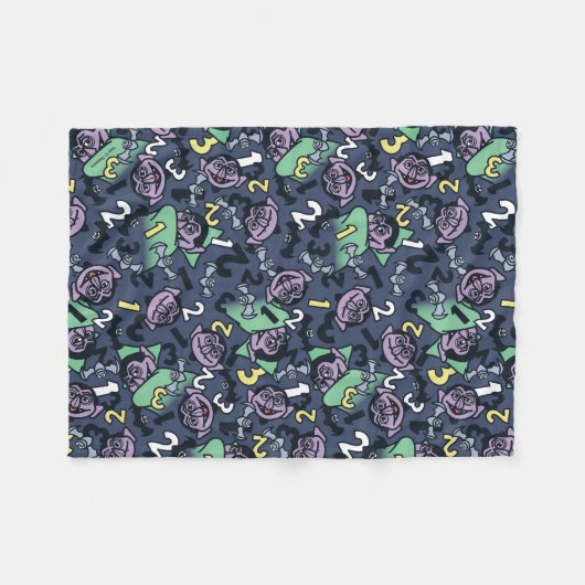 Sesame Sesame | Count von Count Doodle Pattern Fleecedecke (Vorderseite (Horizontal))