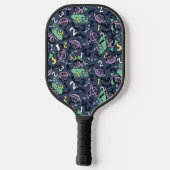 Sesame Sesame | Count von Count Doodle Pattern Pickleball Schläger (Rückseite)