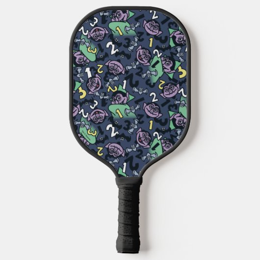 Sesame Sesame | Count von Count Doodle Pattern Pickleball Schläger (Rückseite)