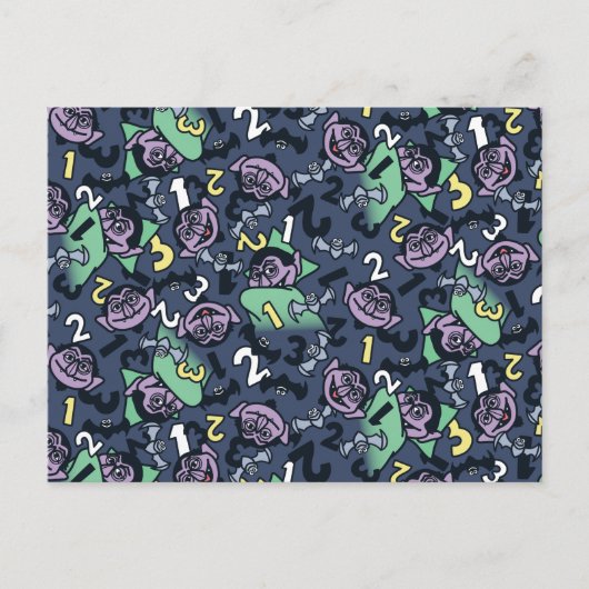 Sesame Sesame | Count von Count Doodle Pattern Postkarte (Vorderseite)