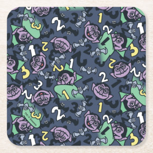Sesame Sesame   Count von Count Doodle Pattern Rechteckiger Pappuntersetzer