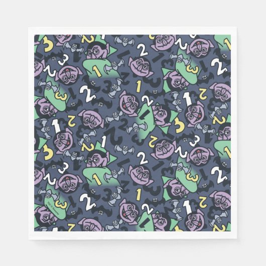 Sesame Sesame | Count von Count Doodle Pattern Serviette (Vorderseite)