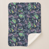 Sesame Sesame | Count von Count Doodle Pattern Sherpadecke (Vorderseite)