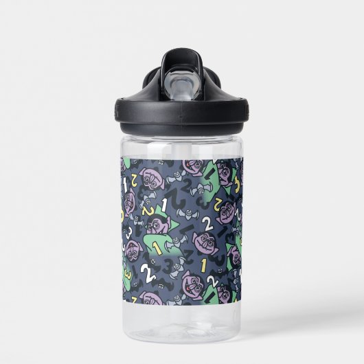 Sesame Sesame | Count von Count Doodle Pattern Trinkflasche (Vorne)
