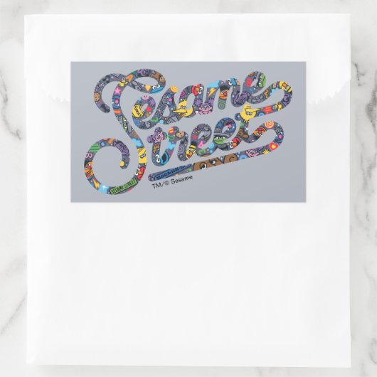 Sesame Sesame | Doodle-Logo Rechteckiger Aufkleber (Tasche)