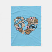 Sesame Sesame | Krümelmonster-Doodle-Herz Fleecedecke (Vorderseite)